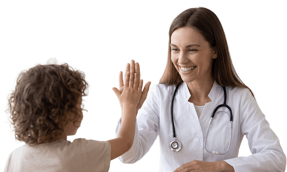 Doctor high-fiving child