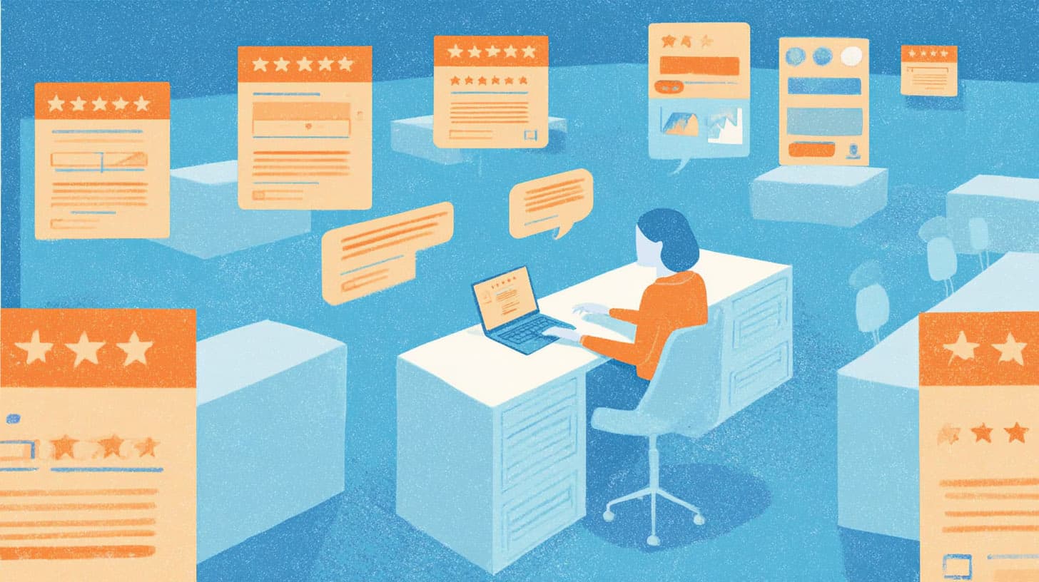 Review management platform comparison illustration