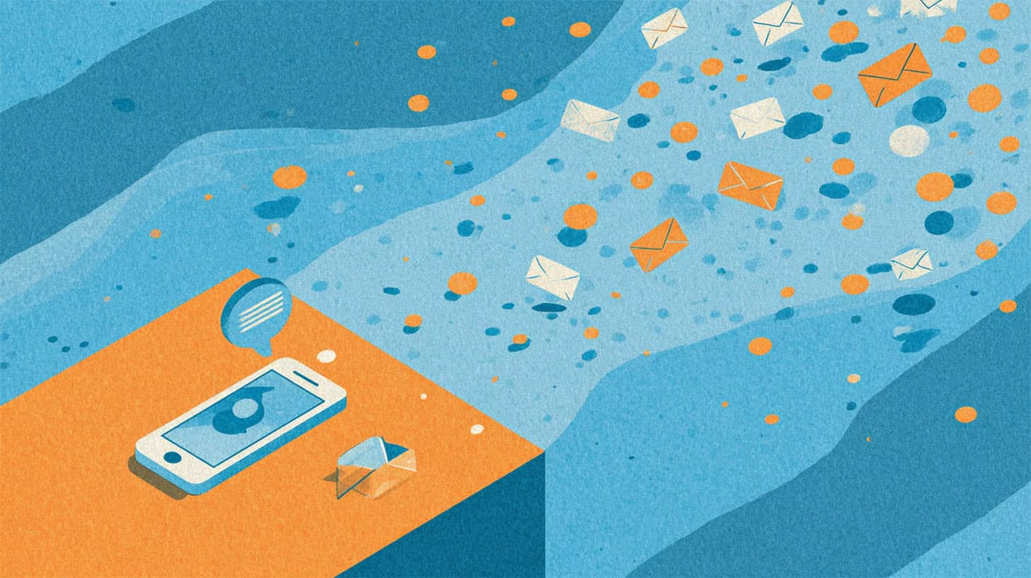 Illustration comparant les sondages par SMS et par courriel